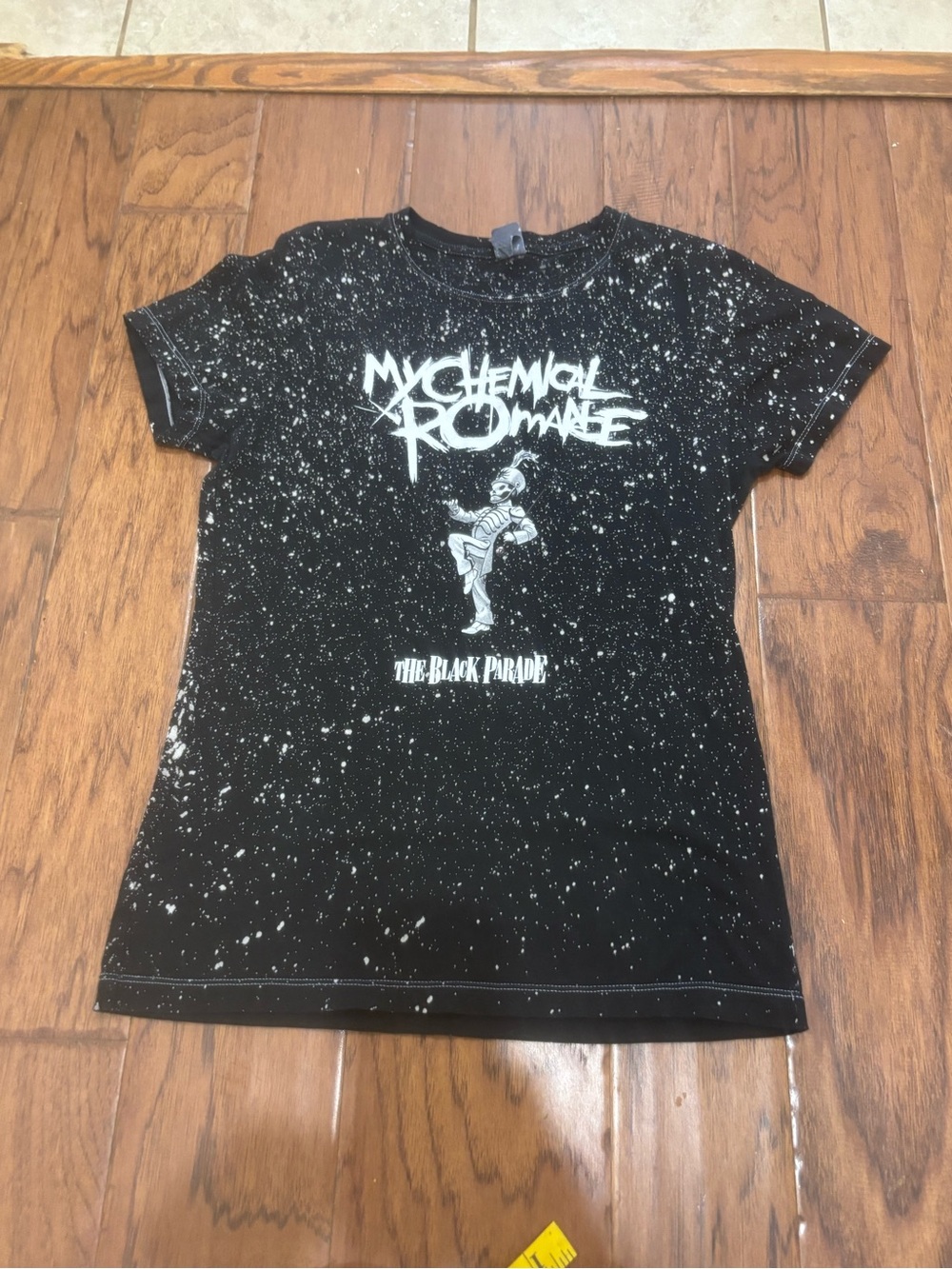 My Chemical Romance The Black Parade Bleach Splatter Graphic Tee Sm Fitted